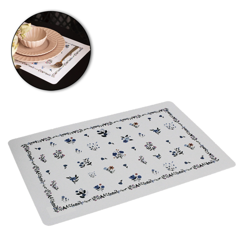 TOALHA LUGAR AMERICANO DE PLASTICO RETANGULAR PRIMAVERA AZUL 43,5X28,5CM