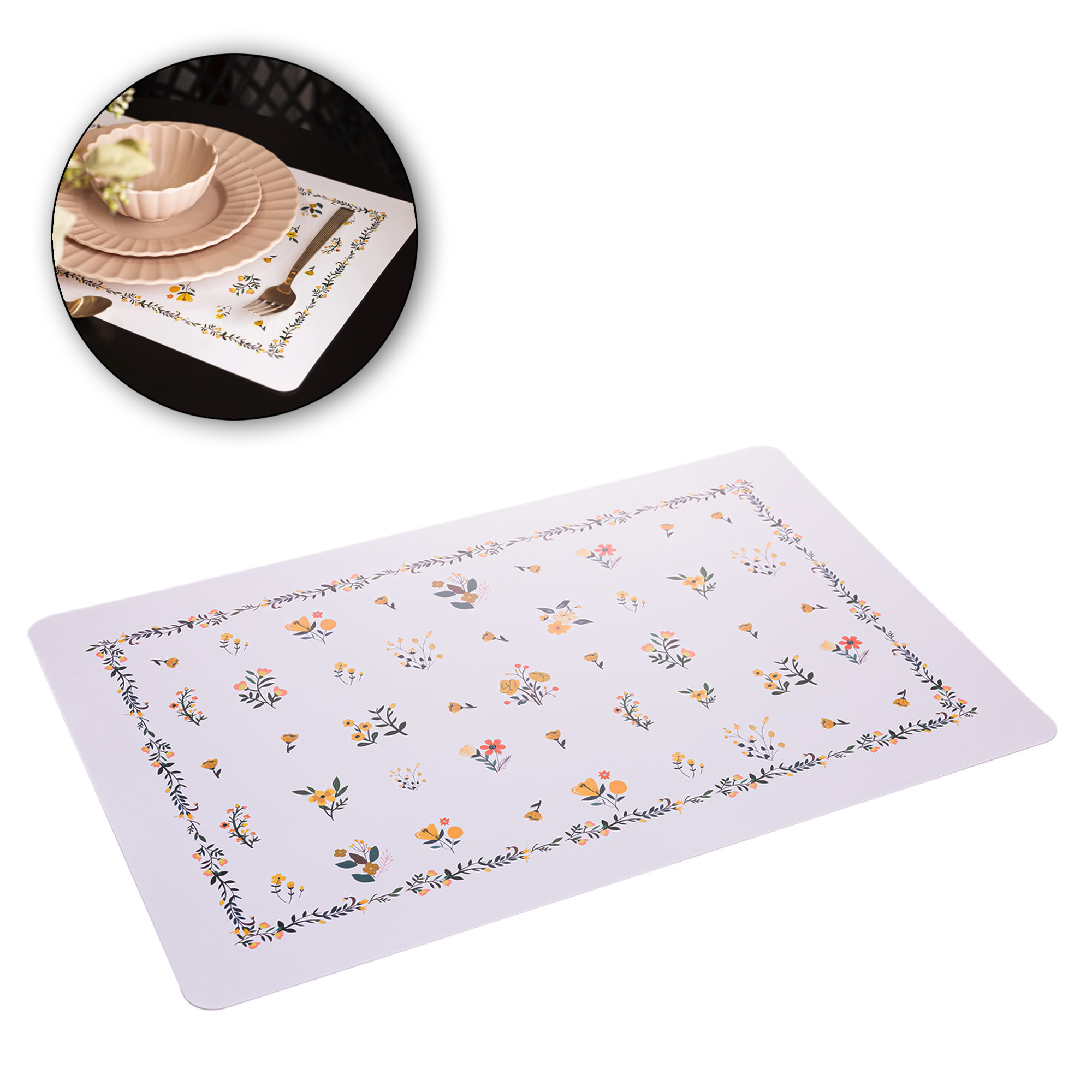 TOALHA LUGAR AMERICANO DE PLASTICO RETANGULAR PRIMAVERA 43,5X28,5CM