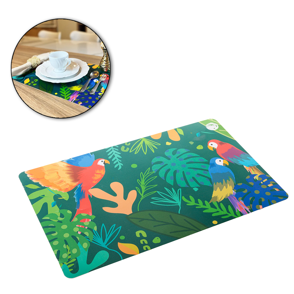 TOALHA LUGAR AMERICANO DE PLASTICO RETANGULAR TROPICAL BIRDS 43,5X28,5CM