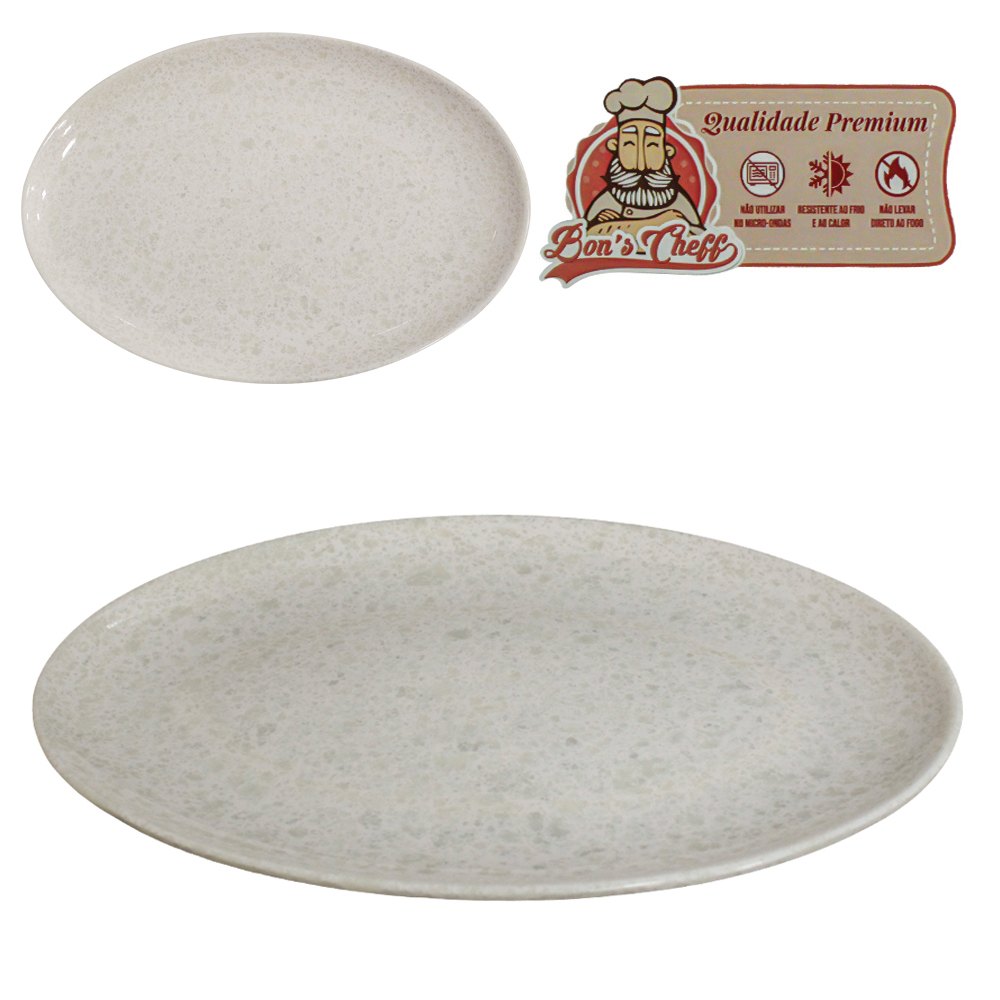 TRAVESSA DE MELAMINA OVAL GOURMET GRANITO 27,5X19,5CM