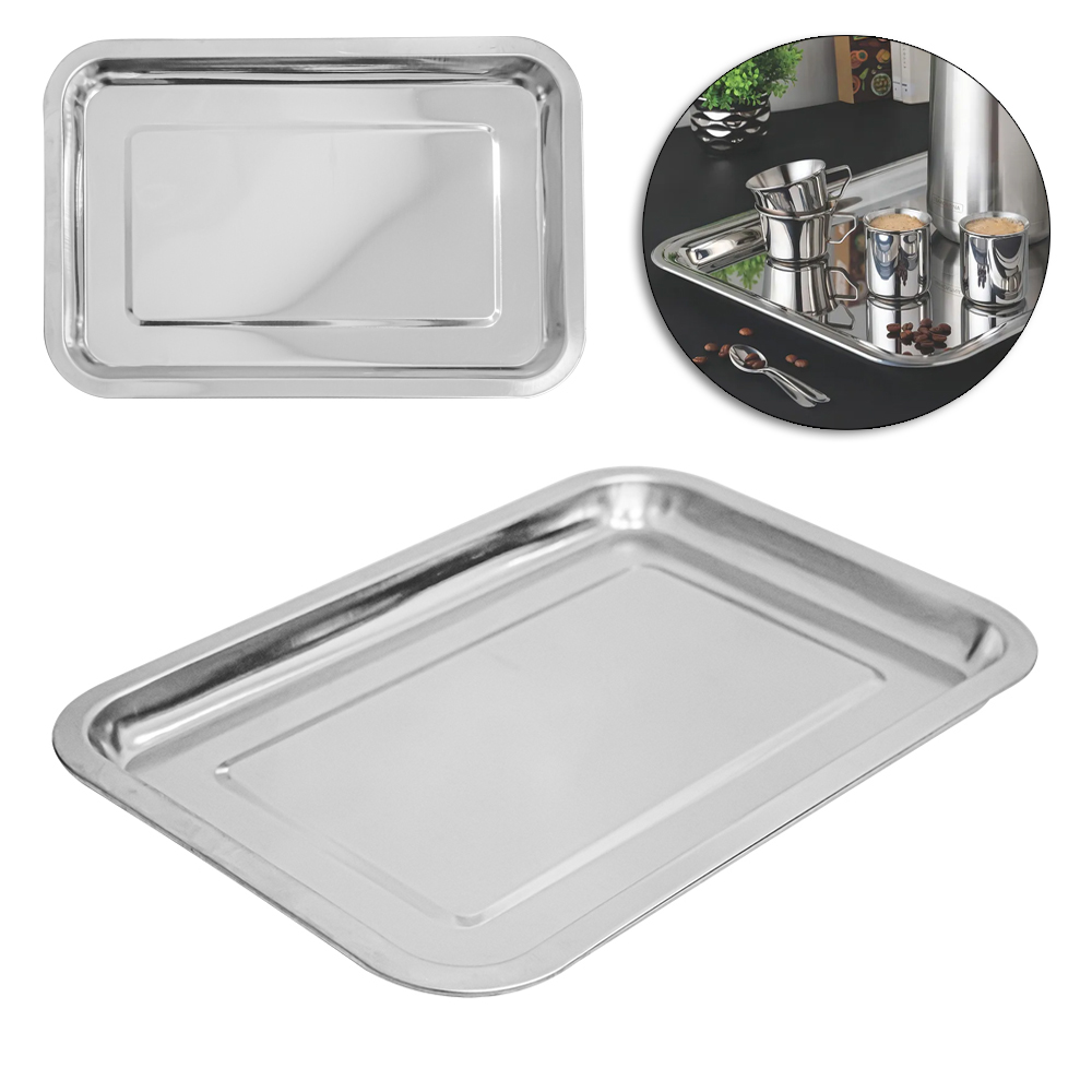 BANDEJA DE INOX RETANGULAR 31X21X2CM