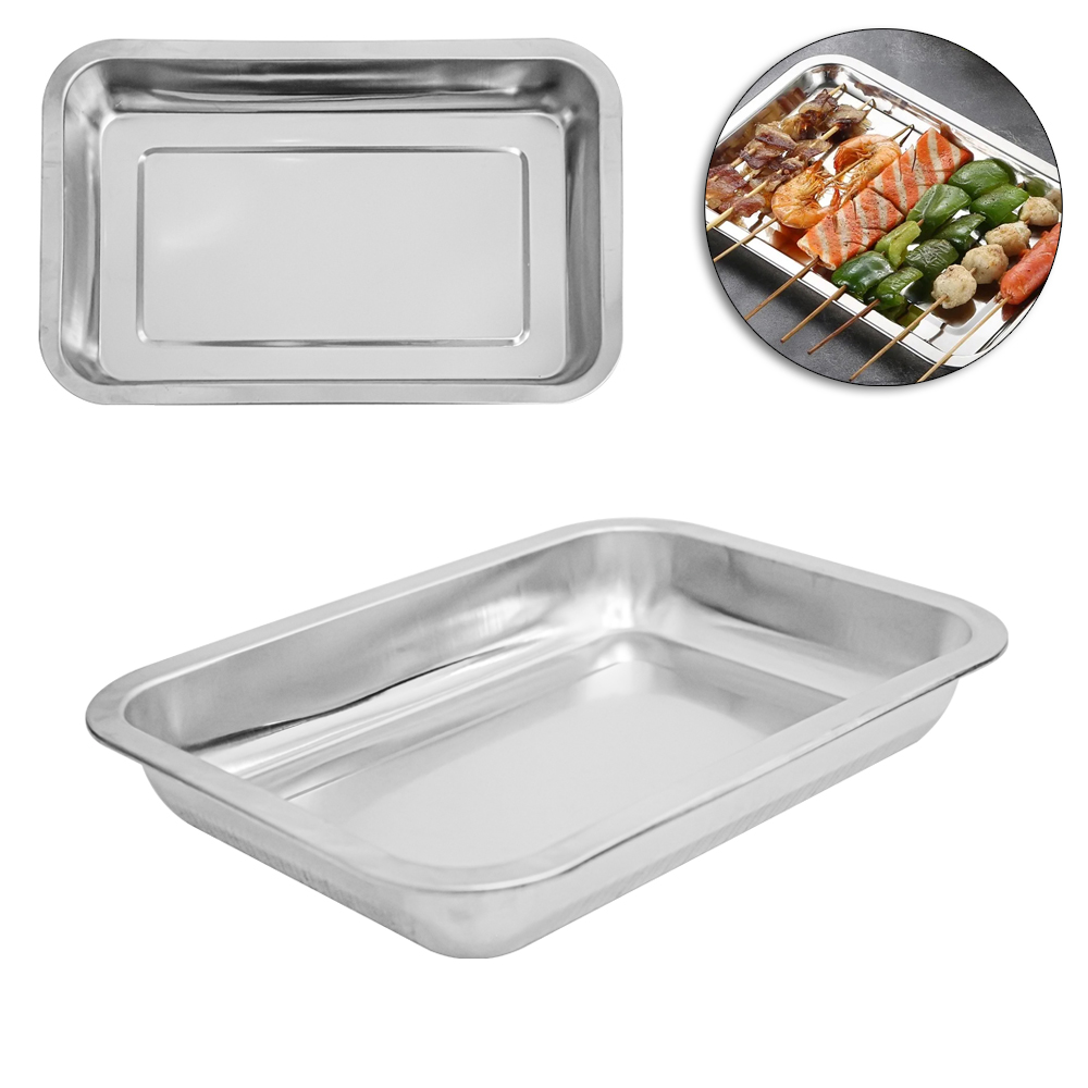 BANDEJA DE INOX RETANGULAR 26X19X4CM