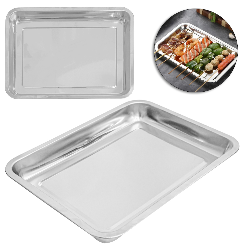 BANDEJA DE INOX RETANGULAR 35X26X4CM