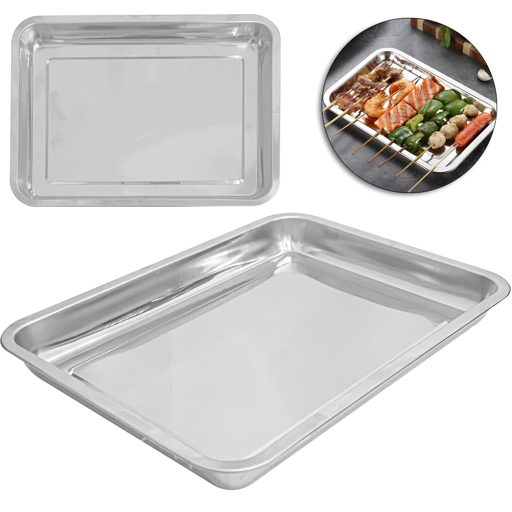 BANDEJA DE INOX RETANGULAR 39X29X4CM