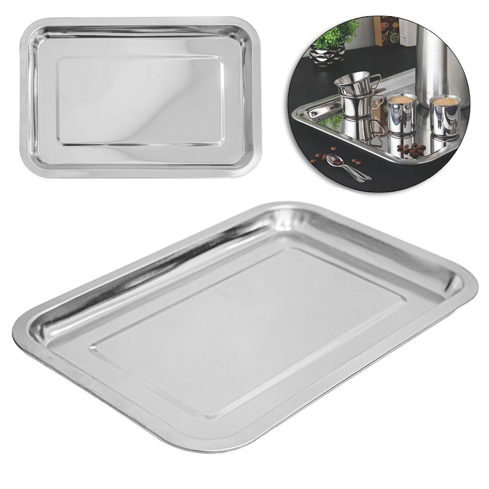 BANDEJA DE INOX RETANGULAR 35X26X2CM 