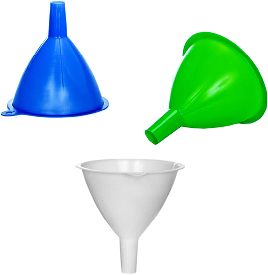 FUNIL DE PLASTICO COLORS COM 3 PECAS