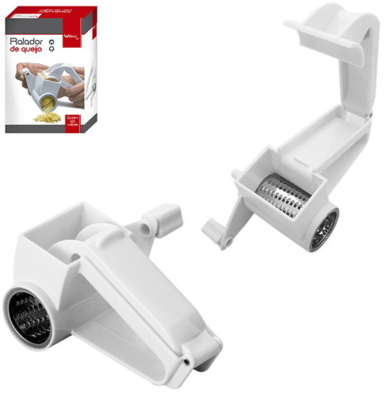 RALADOR DE QUEIJO MANUAL BRANCO DE PLASTICO 14,5X10,5CM NA CAIXA