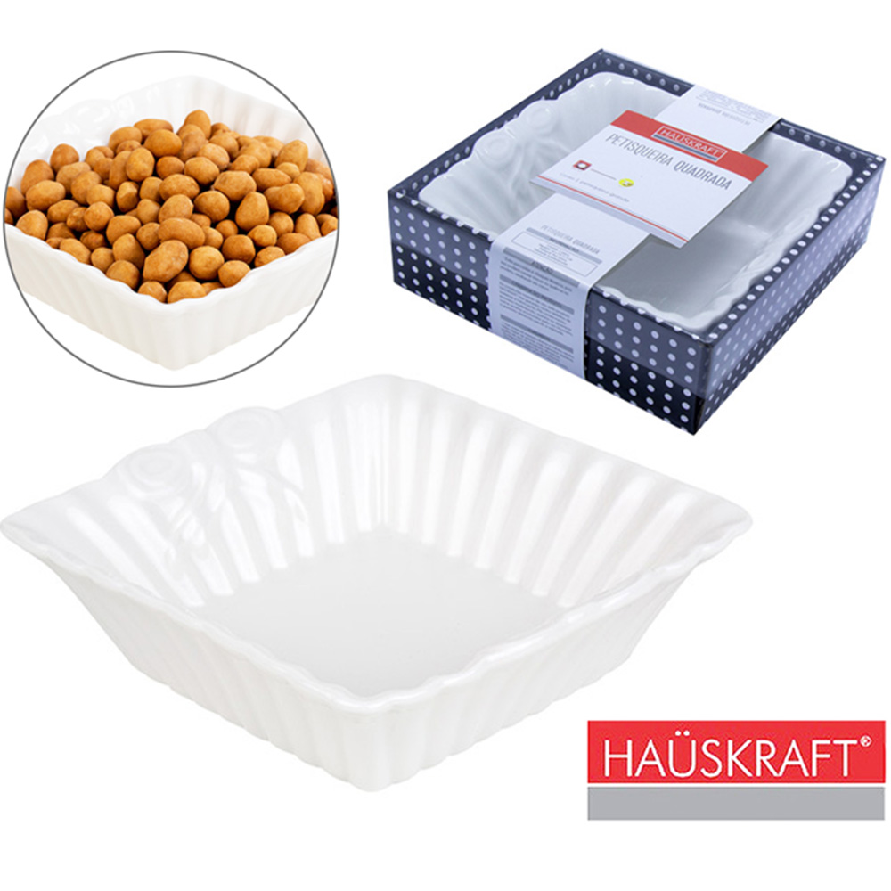 PETISQUEIRA DE PORCELANA QUADRADA HAUSKRAFT 450ML 16X5CM