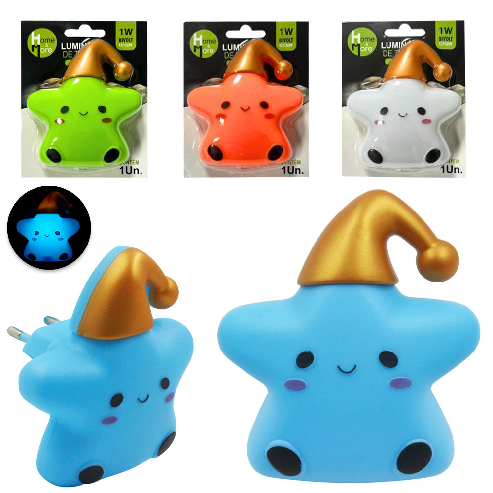 ABAJUR LUMINARIA DE TOMADA DE LED ESTRELA BIVOLT