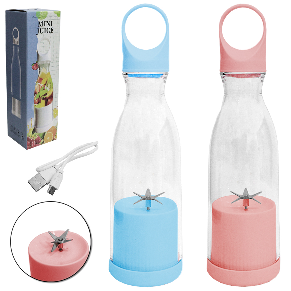 GARRAFA LIQUIDIFICADOR PORTATIL RECARREGAVEL 5V BIVOLT USB 380ML