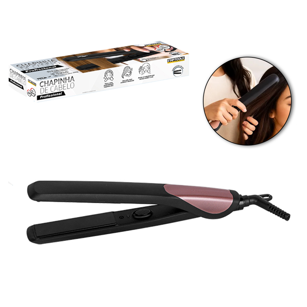 PRANCHA / CHAPINHA DE CABELO PROFISSIONAL COM LED BIVOLT 50W