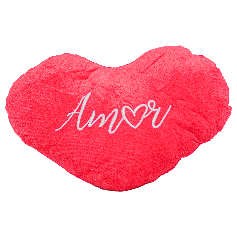 MINI ALMOFADA CHEIA DE POLIESTER CORACAO AMOR 28X20CM