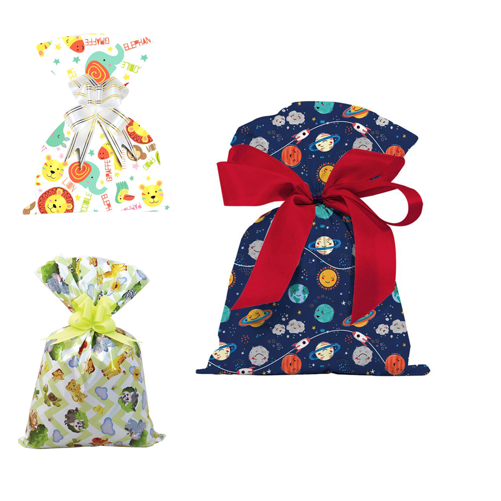SACO DE PRESENTE BEBE COM 50 PECAS 20X29CM