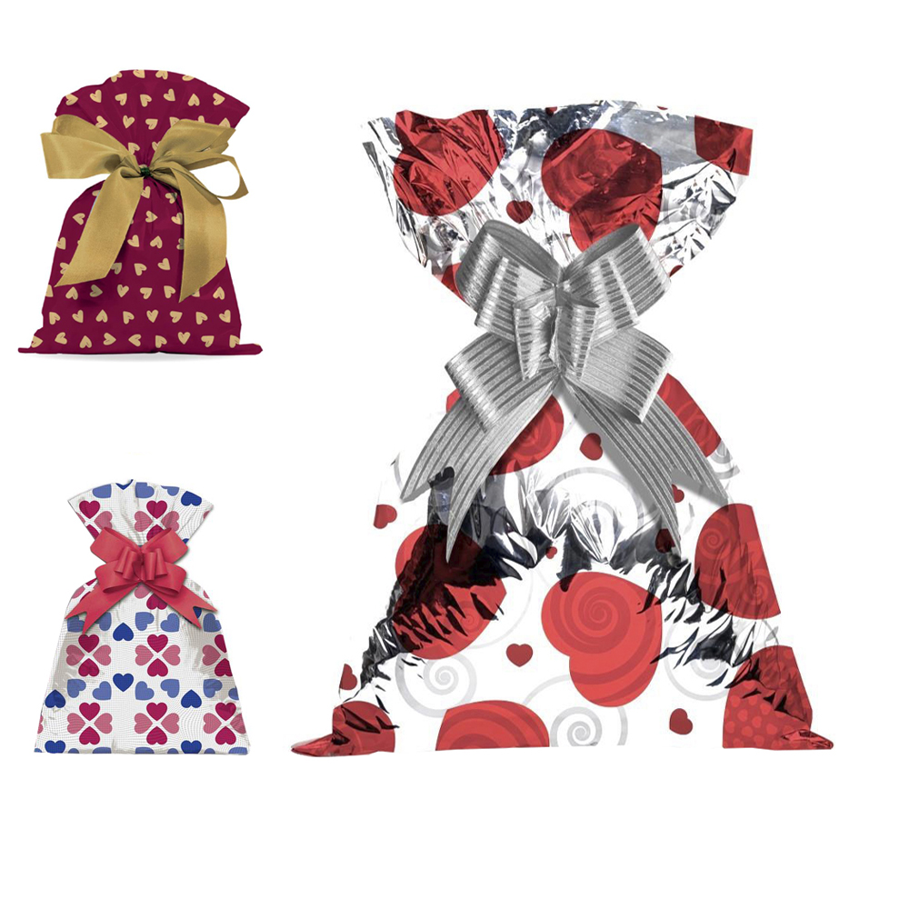 SACO DE PRESENTE ROMANTICO COM 50 PECAS 43X59CM