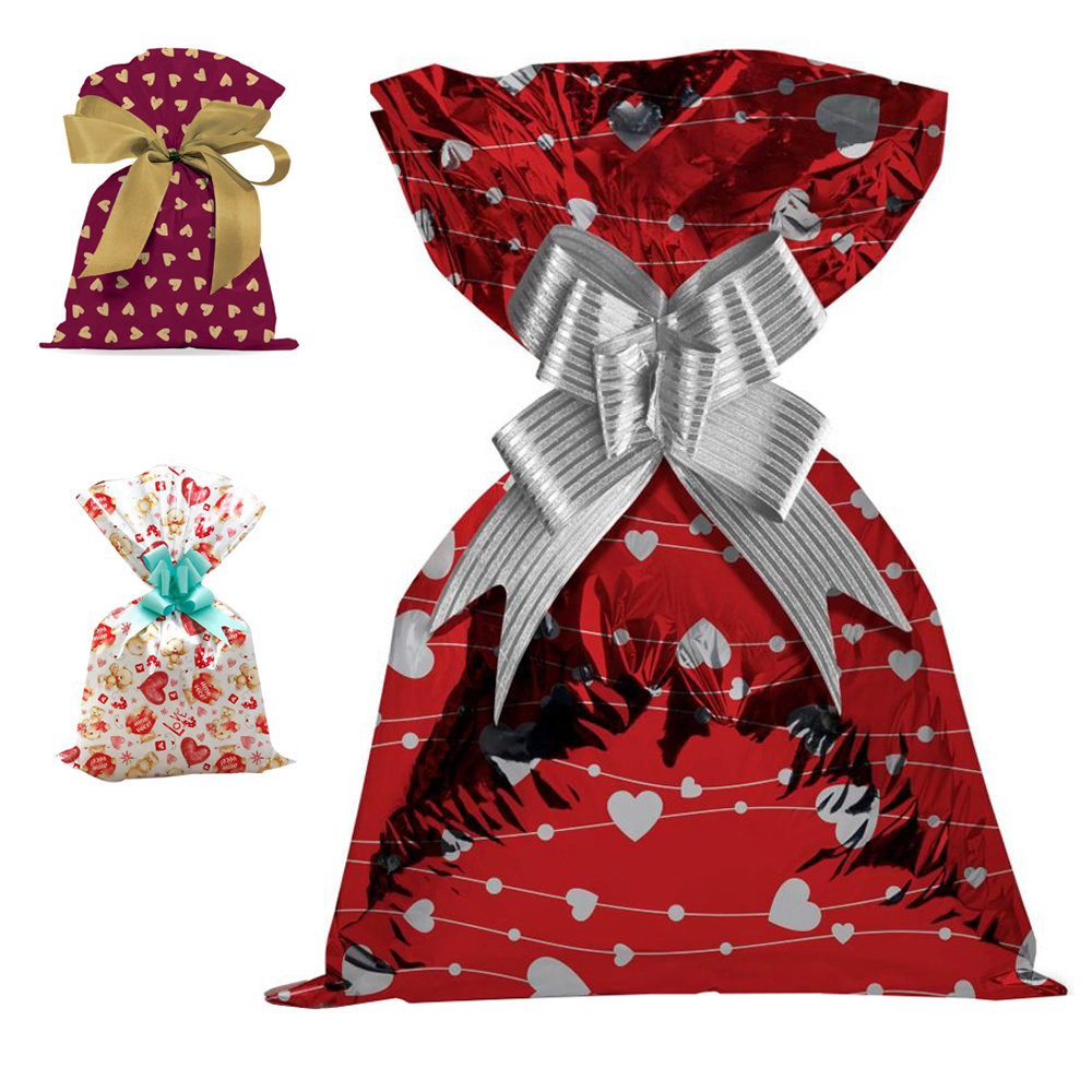 SACO DE PRESENTE ROMANTICO COM 25 PECAS 58X89CM
