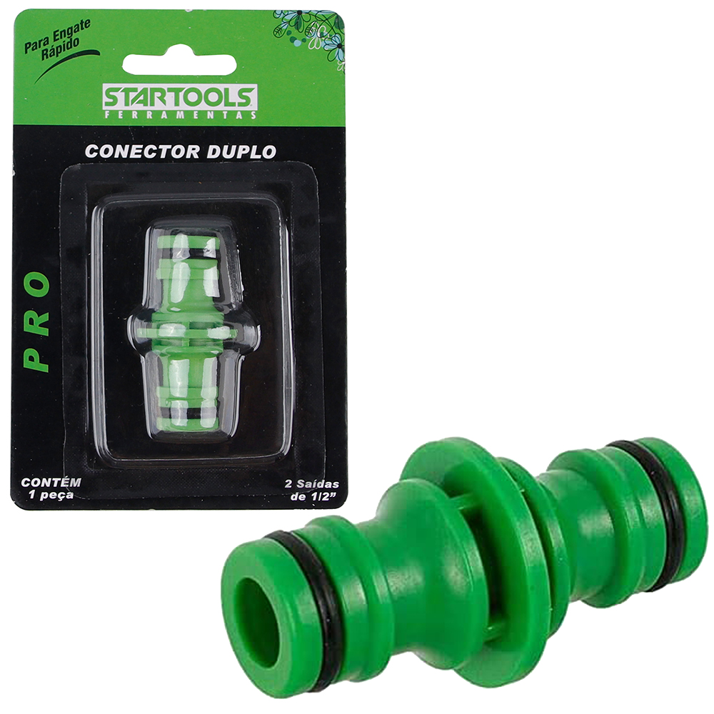CONECTOR EMENDA DUPLO PARA MANGUEIRA ENGATE RAPIDO ½'' VERDE PRO 