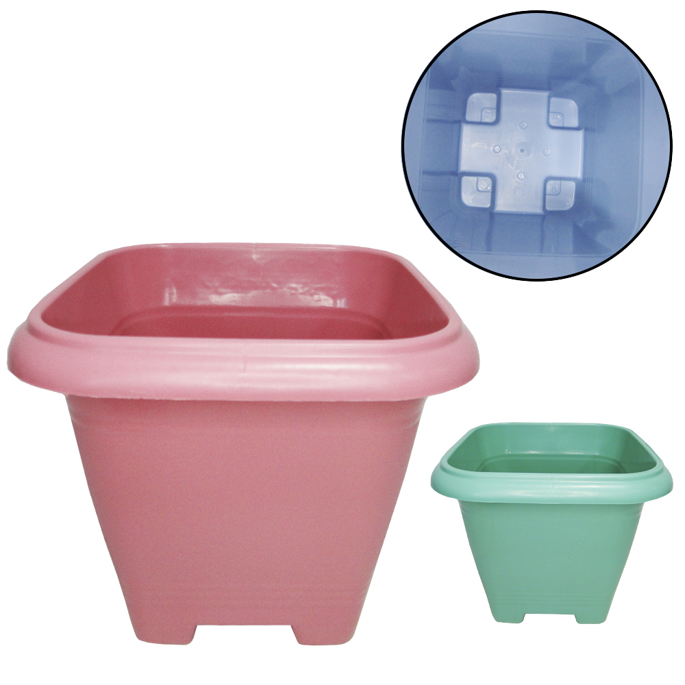 VASO QUADRADO COLORS 19L 31X31CM DE PLASTICO 