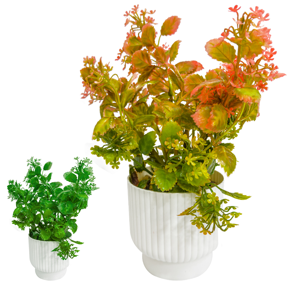 FLOR ARTIFICIAL COM VASO DE PLASTICO REDONDO 26X9CM DE Ø VCF