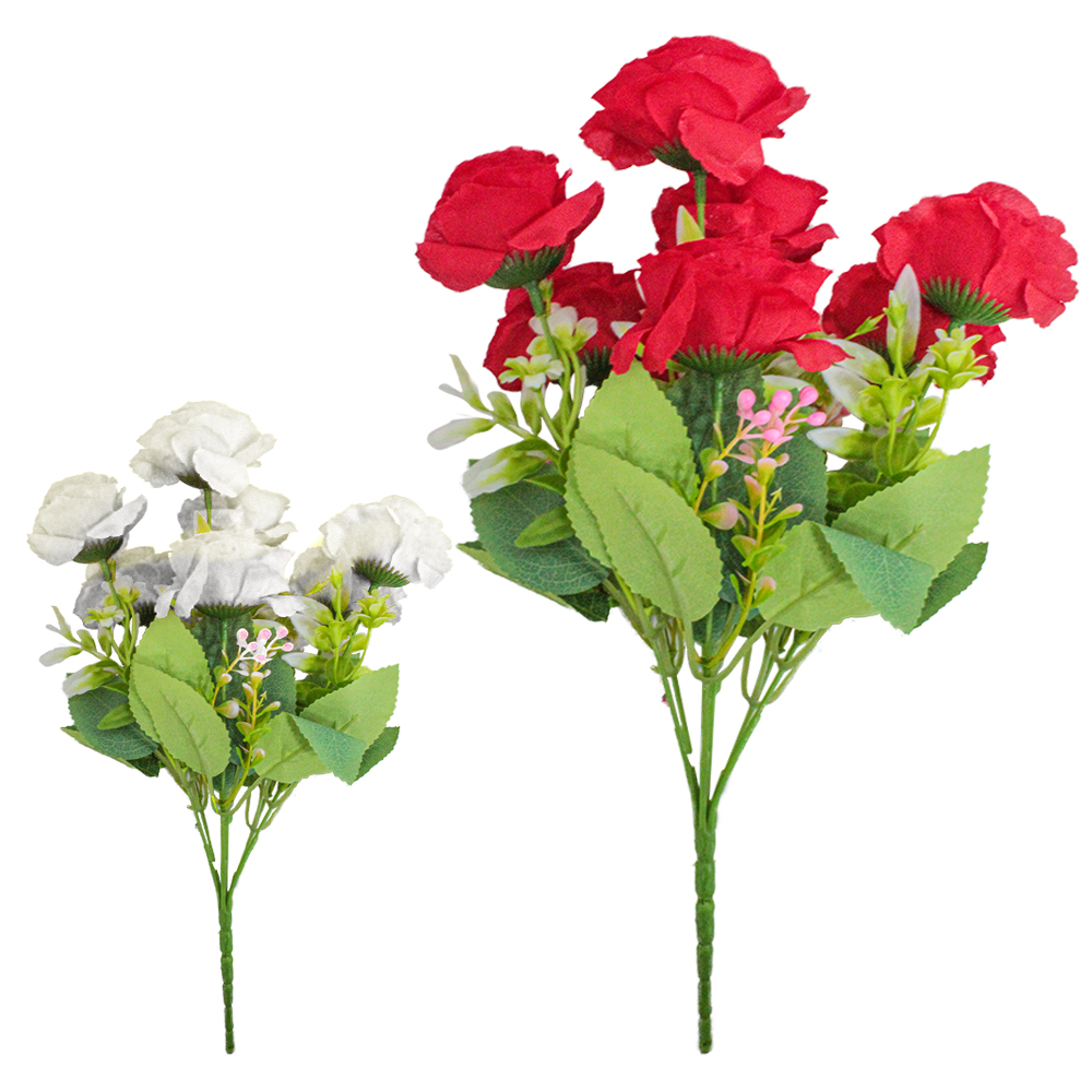 FLOR ARTIFICIAL BUQUE DE ROSA 34CM