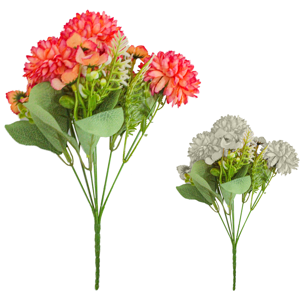 FLOR ARTIFICIAL BUQUE DE CRISANTEMO 30CM