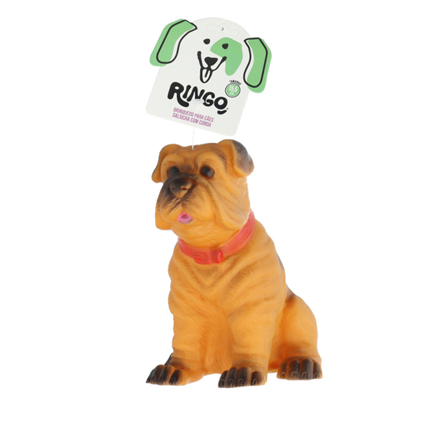BRINQUEDO PARA CACHORRO MODELO CACHORRO DE PVC COM SOM 15,5X13,5X11CM