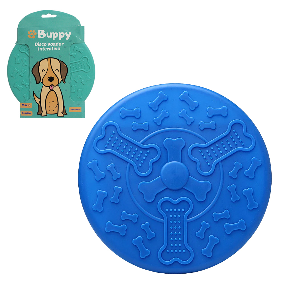 BRINQUEDO PARA CACHORRO DISCO FRISBEE DE VINIL 18,5CM DE Ø