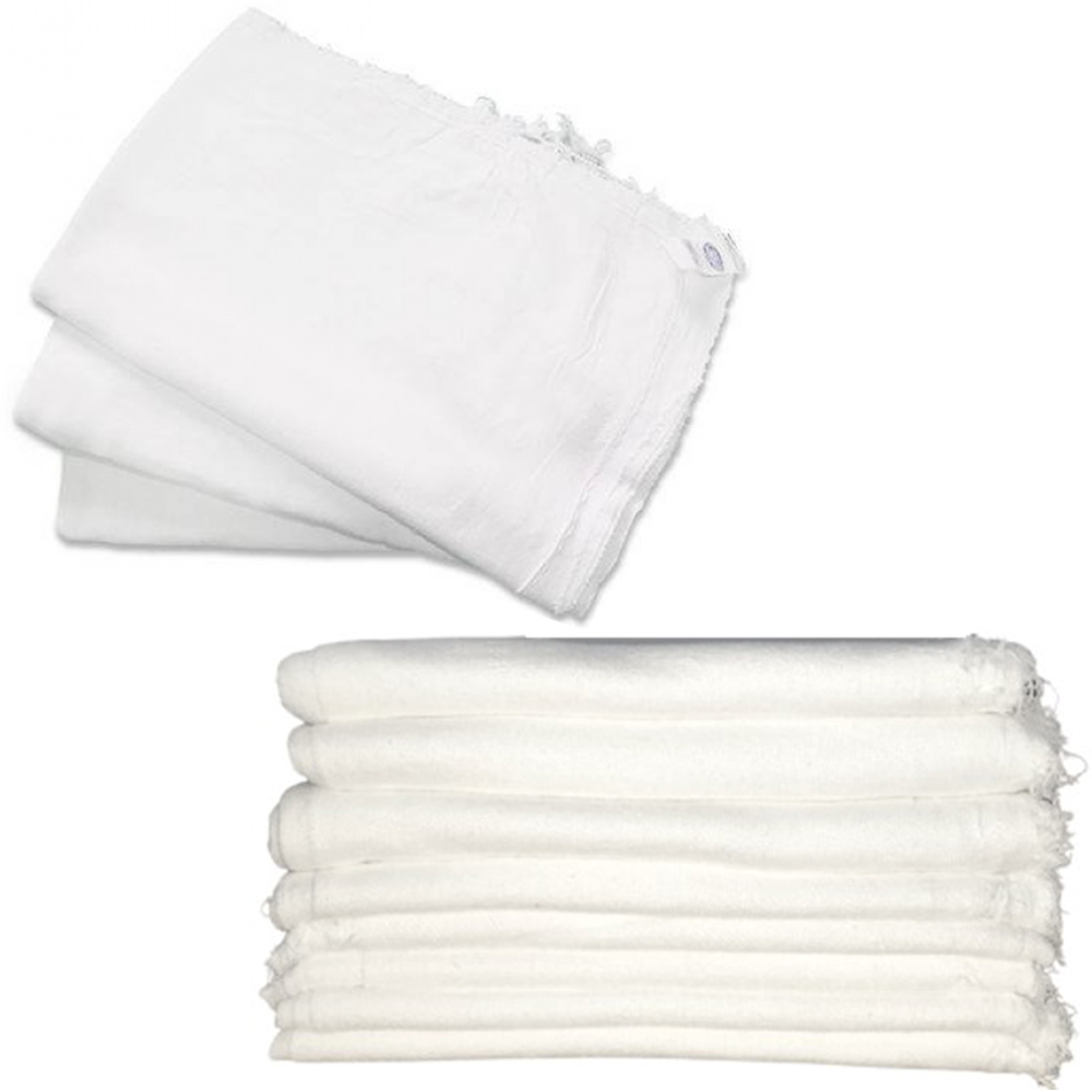 PANO SACO DE LIMPEZA DE ALGODAO MULTIUSO ALVEJADO BRANCO 50X30CM