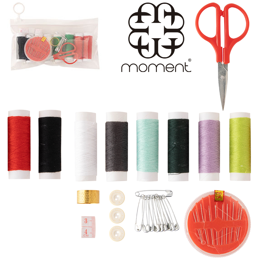 KIT COSTURA NA BOLSA COM 9 AGULHAS + 8 LINHAS E ACESSORIOS 25 PECAS