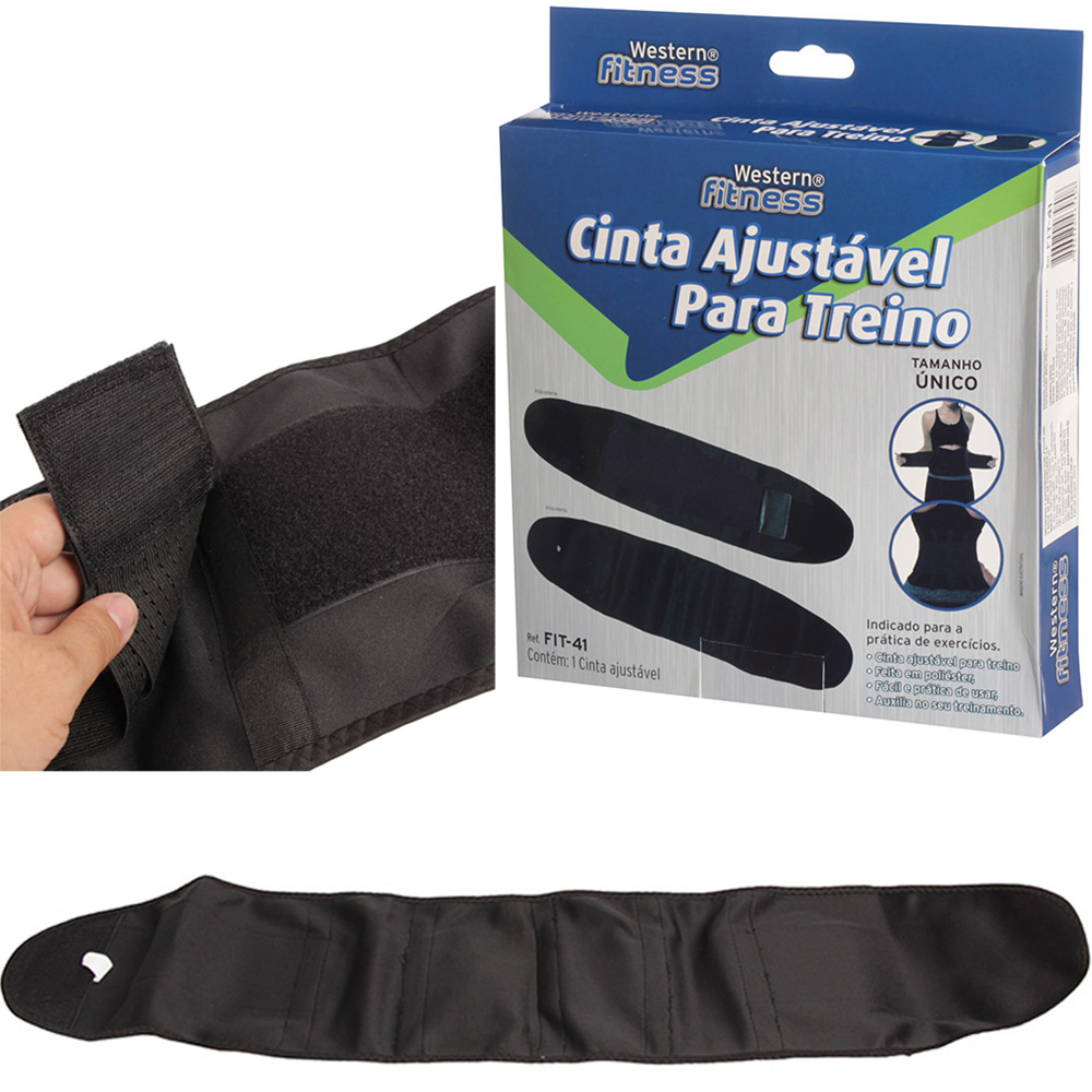 CINTA ABDOMINAL ELASTICA COM VELCRO NEOPRENE UNISSEX TAMANHO AJUSTAVEL FITNESS