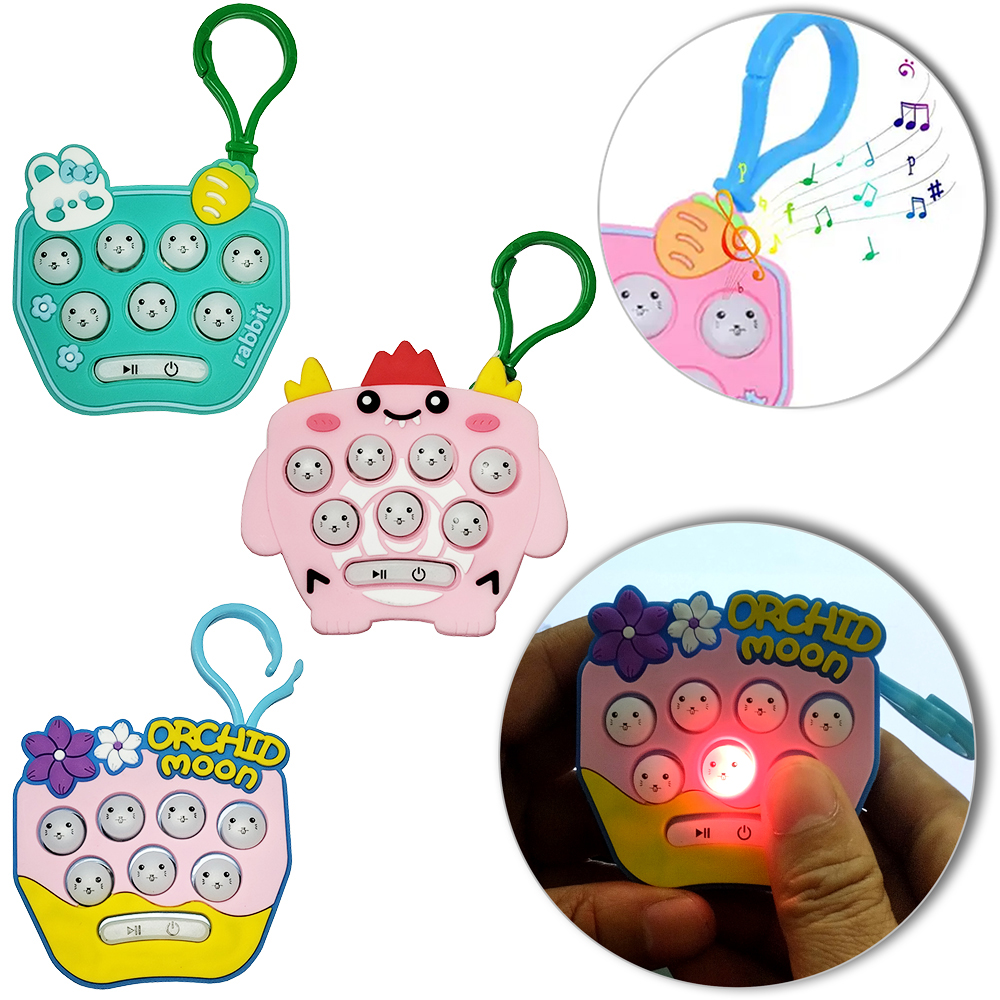 CHAVEIRO POP IT SORTIDOS COM SOM E LUZ A BATERIA 6,3X6CM