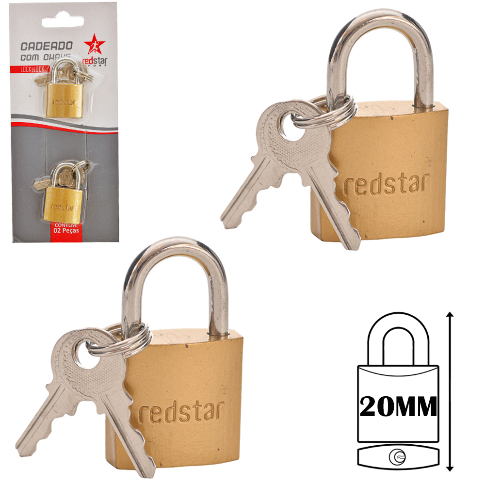 CADEADO COM 2 PECAS 20MM HASTE CURTA LOCK&LOCK