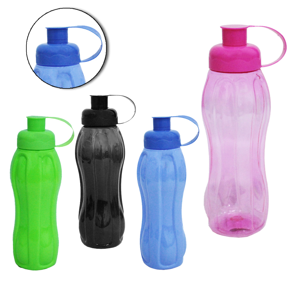 GARRAFA SQUEEZE DE PLASTICO PET REDONDO BELIEVE COM TAMPA E ALCA 600ML STTW