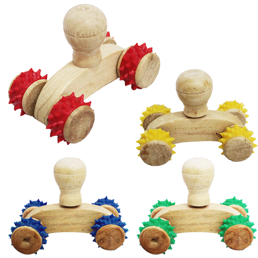 MASSAGEADOR DE MADEIRA CARRINHO 10X6X5,5CM