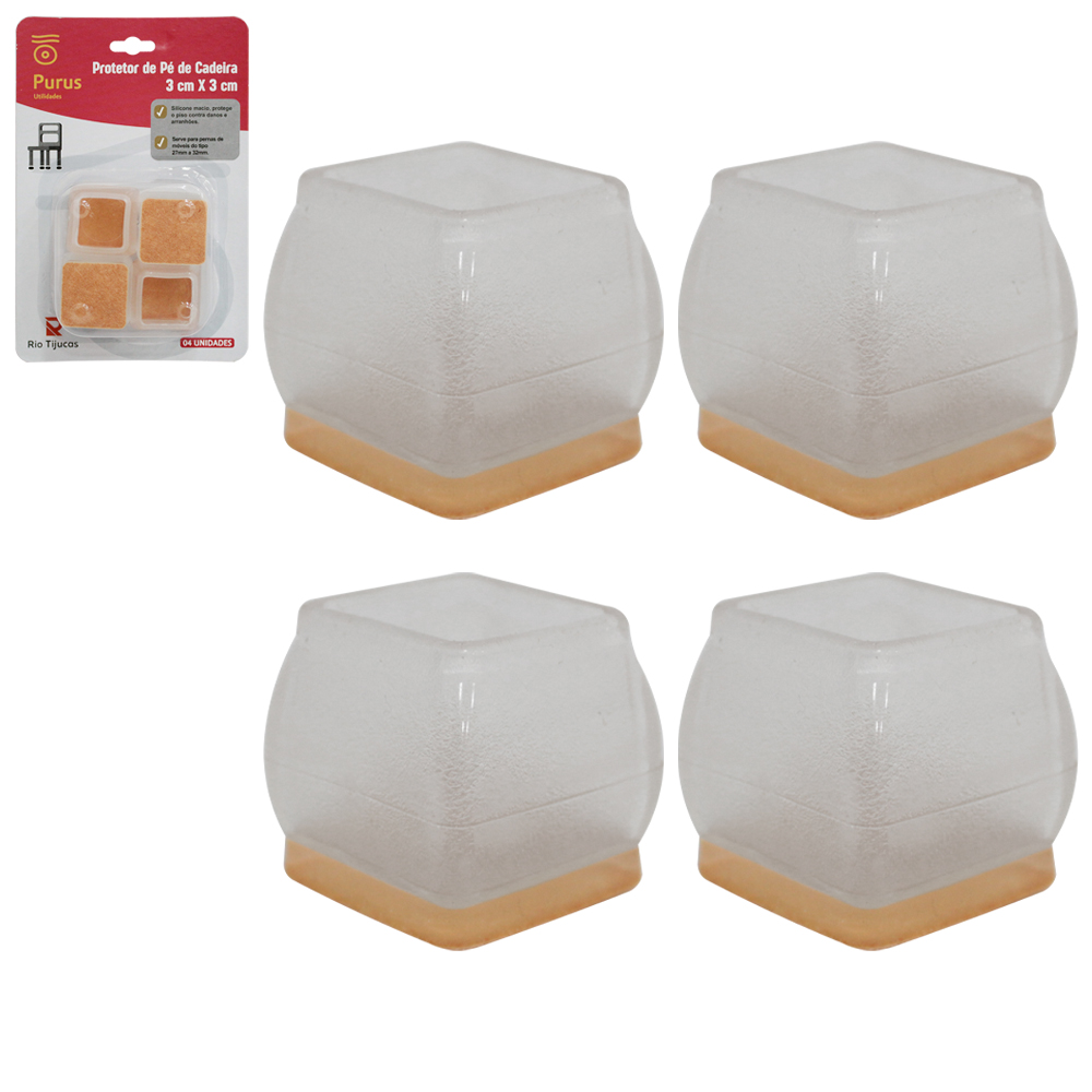 PROTETOR PARA MOVEIS DE SILICONE COM 4 PECAS 3X3CM