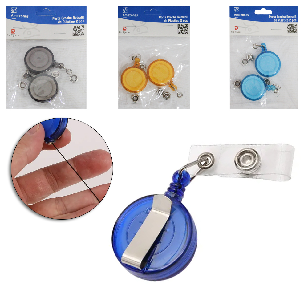 CORDAO EXTENSIVEL PARA PORTA CARTAO / CRACHA DE PLASTICO COM 2 PECAS
