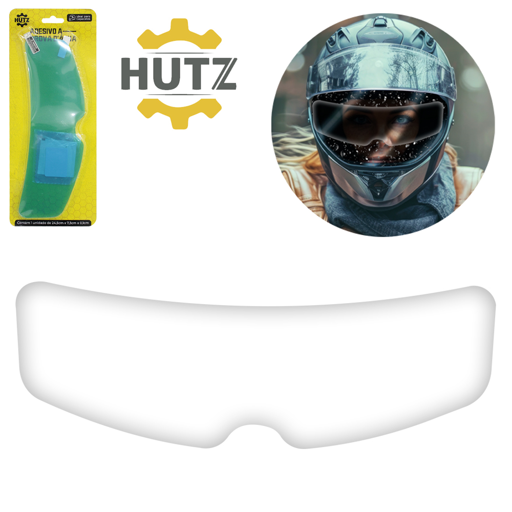 PELICULA ADESIVO A PROVA D'AGUA PARA VISEIRA DE CAPACETE HUTZ 24,5X7,3CM