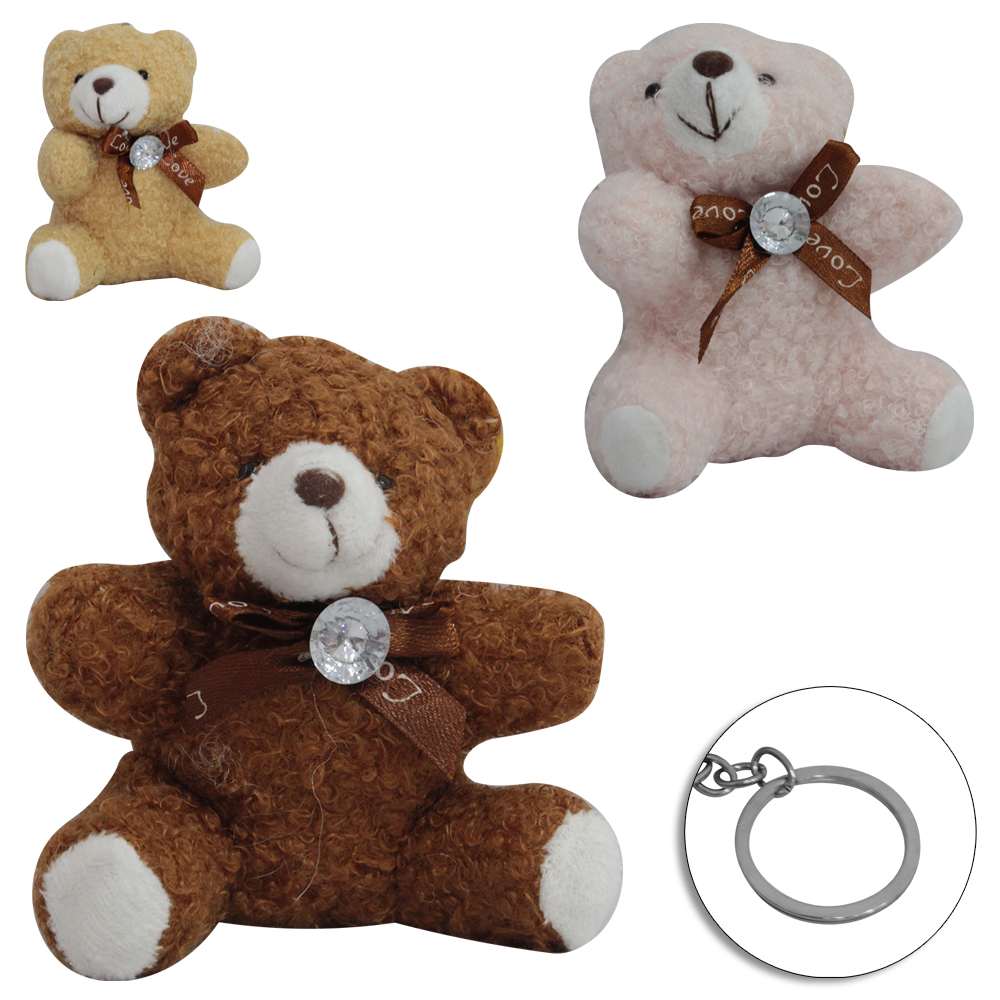 CHAVEIRO DE PELUCIA URSO COM LACO TOP KIDS 11X10CM