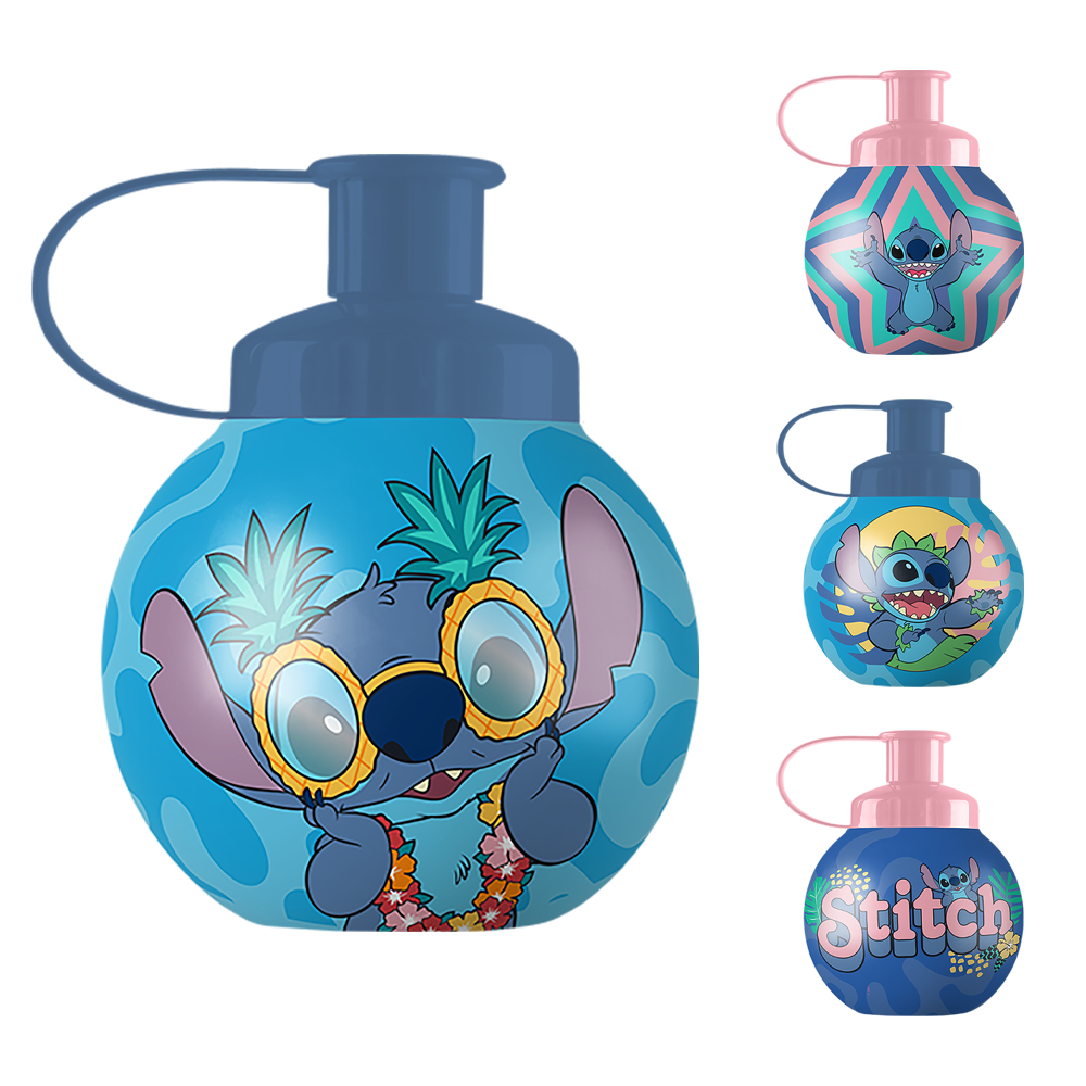 GARRAFA SQUEEZE DE PLASTICO PP BOLA STITCH 250ML