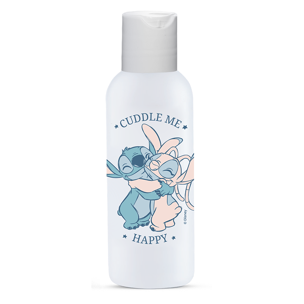 FRASCO FLIP TOP DE PLASTICO PARA VIAGEM STITCH COM TAMPA 100ML