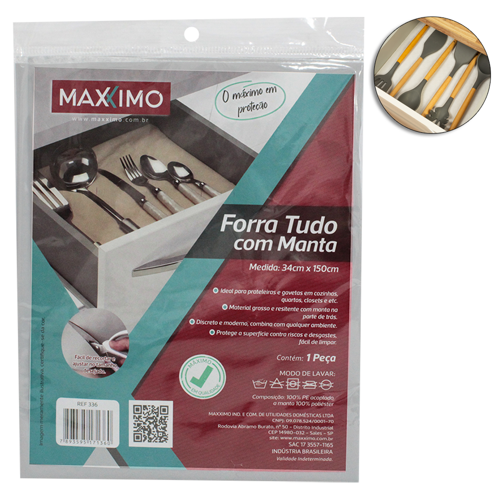 FORRA TUDO COM MANTA / FORRO / ESTEIRA  / TAPETE MULTIUSO ANTIDERRAPANTE PARA ARMARIO E GAVETA 34X150CM