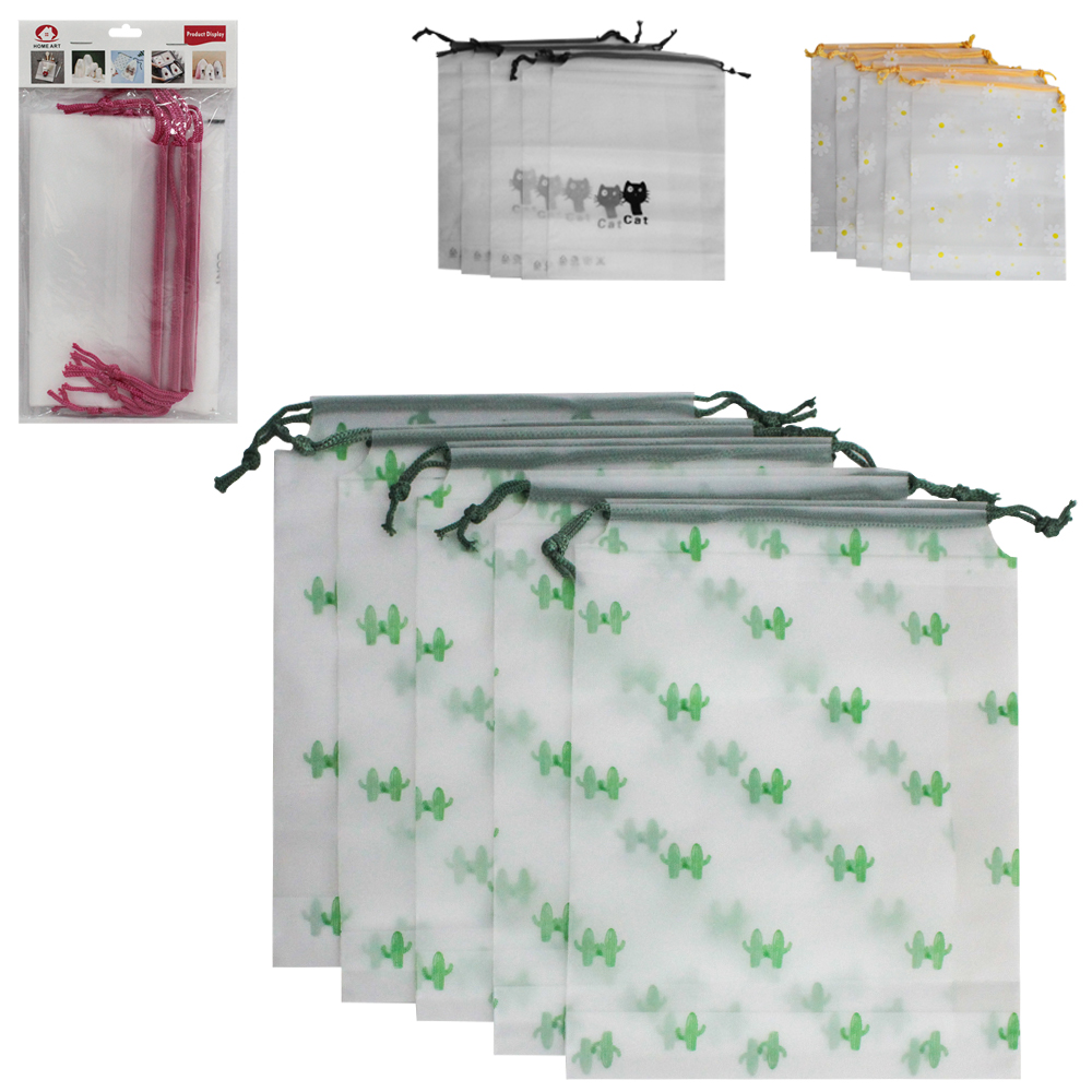 SACO DE PLASTICO RETANGULAR MULTIUSO COM 5 PECAS 25X18CM