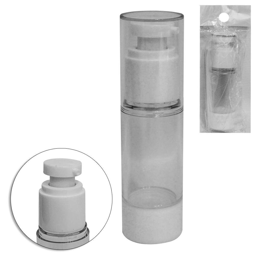 FRASCO VALVULA PUMP PRESSAO DE PLASTICO PARA VIAGEM COM TAMPA 30ML