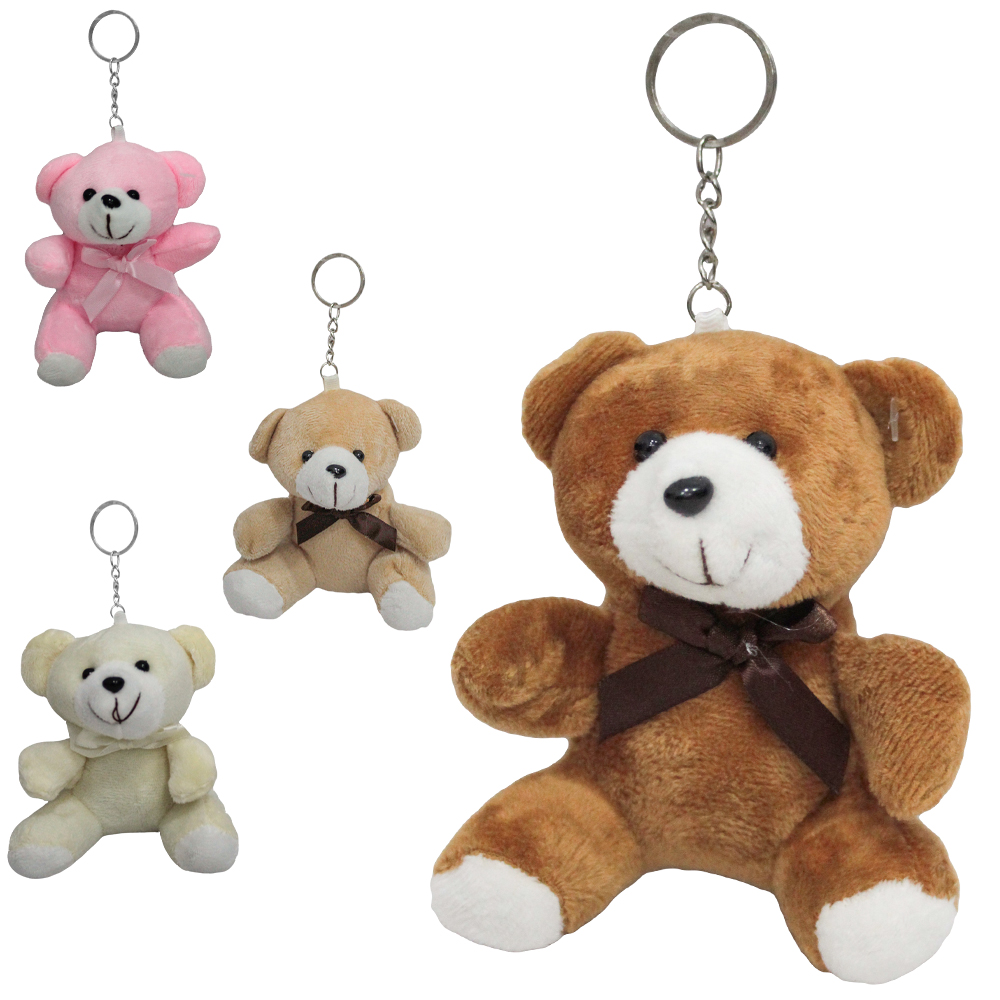 CHAVEIRO DE PELUCIA URSO COM LACO 11X9CM