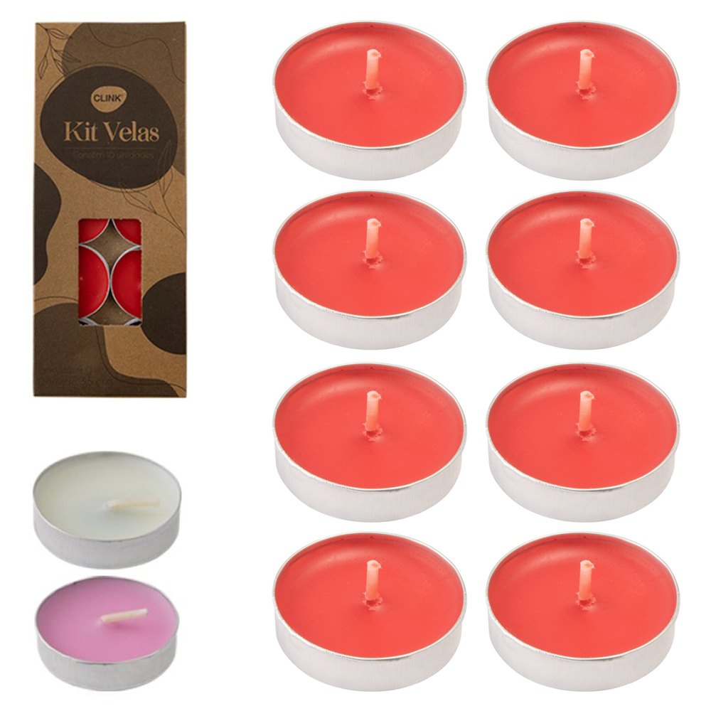VELA DECORATIVA FLUTUANTE COLORS COM 10 PECAS 3,5CM DE Ø
