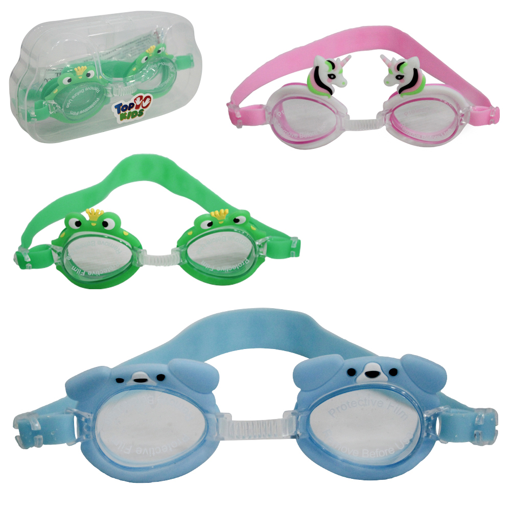 OCULOS DE NATACAO INFANTIL COM PROTETOR DE OUVIDO NO ESTOJO COM TRAVA TOP KIDS