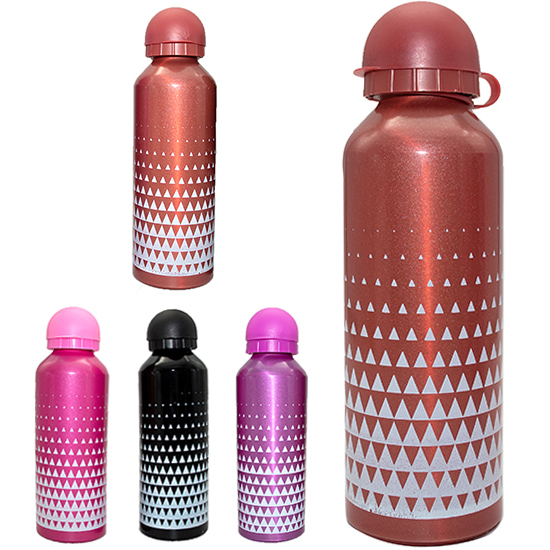 GARRAFA SQUEEZE DE ALUMINIO TRIANGULO COLORS COM TAMPA 500ML