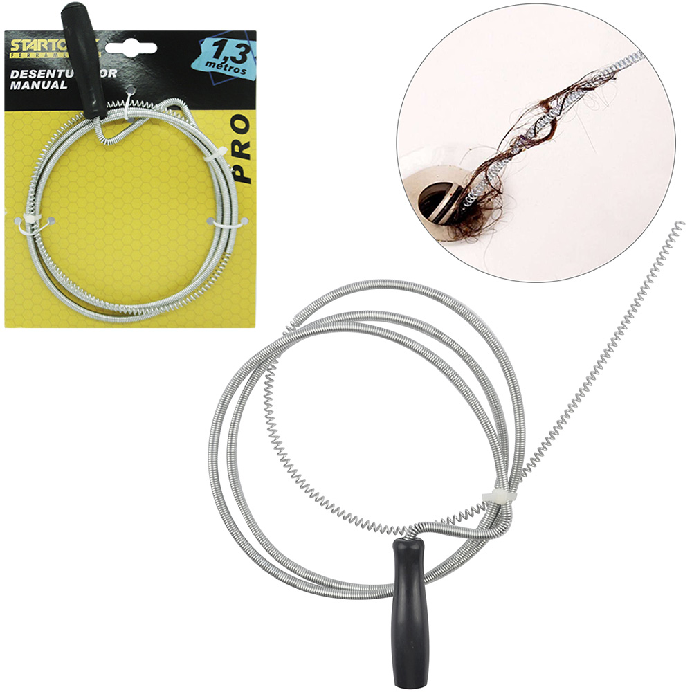 DESENTUPIDOR DE CANO DE ACO CARBONO PRO 1,3M NA CARTELA