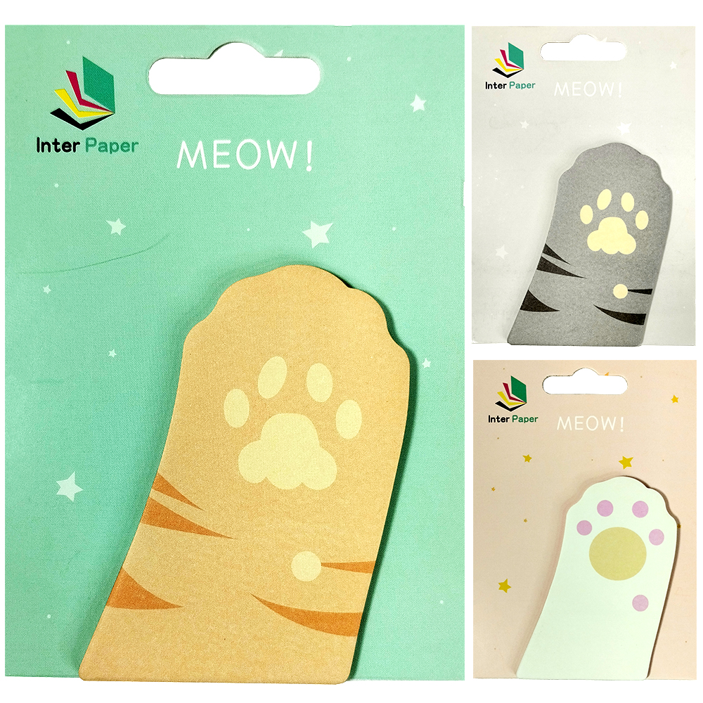 MARCADOR PAGINA/BLOCO ANOTACAO STICKER ADESIVO PATA MEOW INTER PAPER 30 FOLHAS