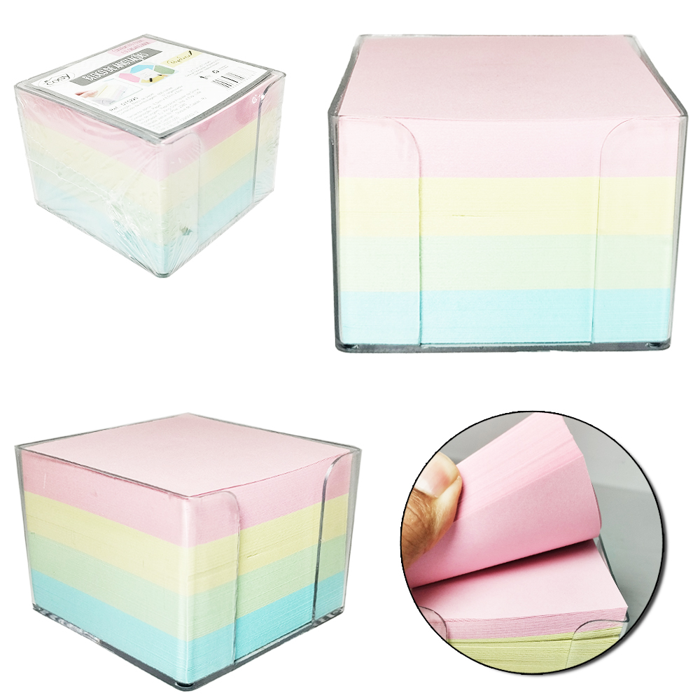 BLOCO DE ANOTACAO STICKER QUADRADO COM 600 FOLHAS COLORS COM SUPORTE 8,5X8,5CM