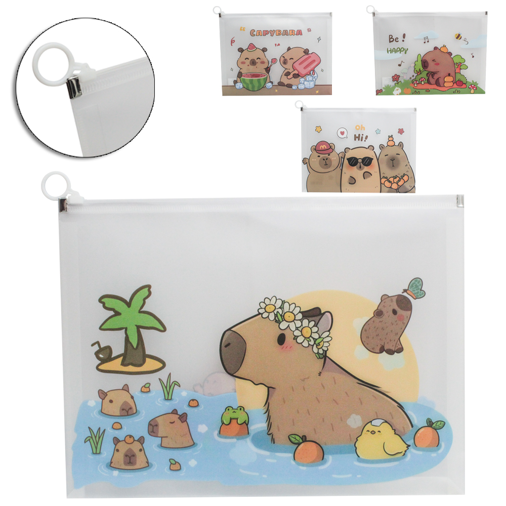 PASTA PORTA DOCUMENTO A4 DE PLASTICO CAPIVARA 33X24,5CM